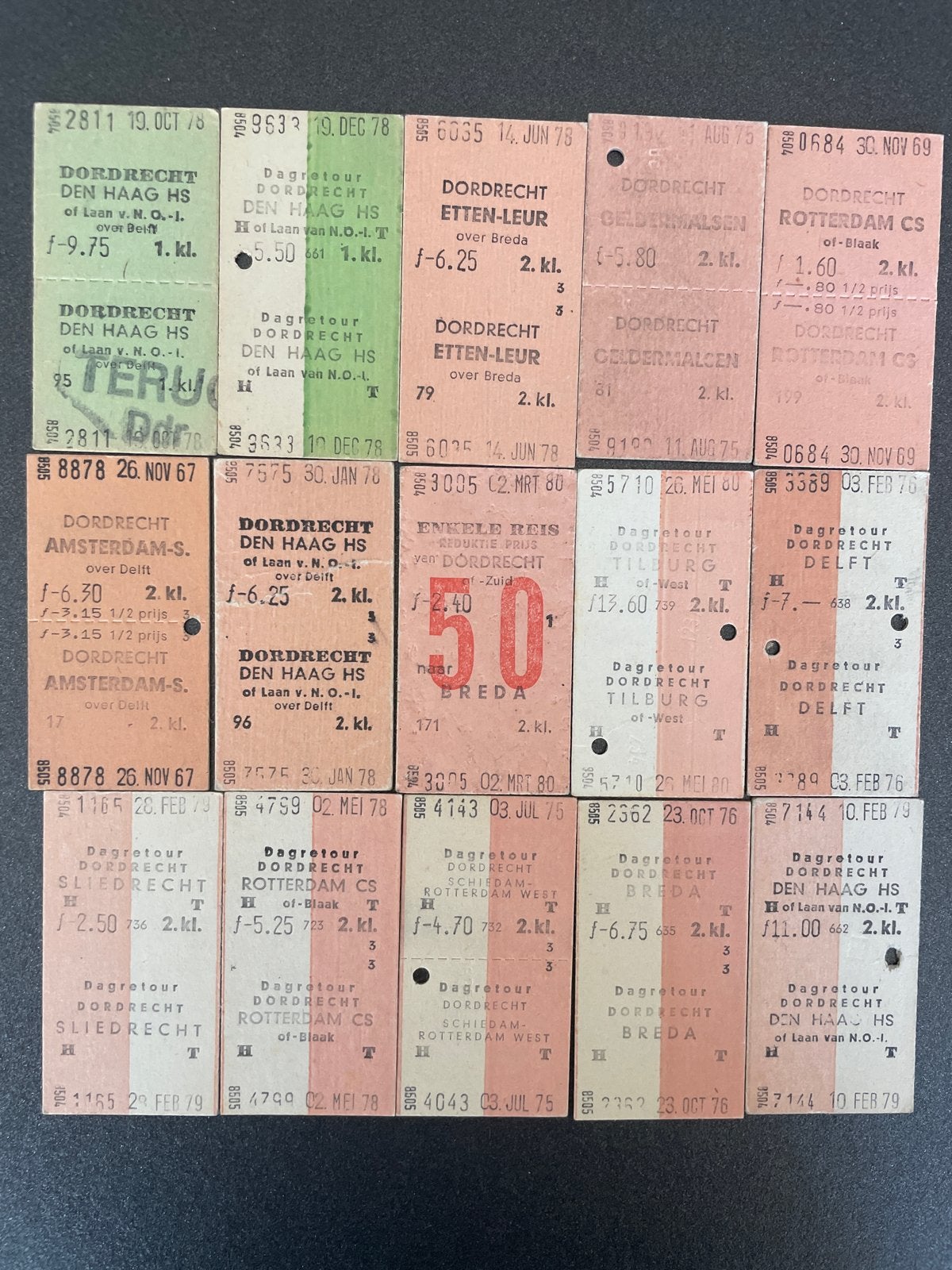 Collectie oude Nederlandse treinkaartjes (20 stuks), Verzamelen, Ophalen of Verzenden