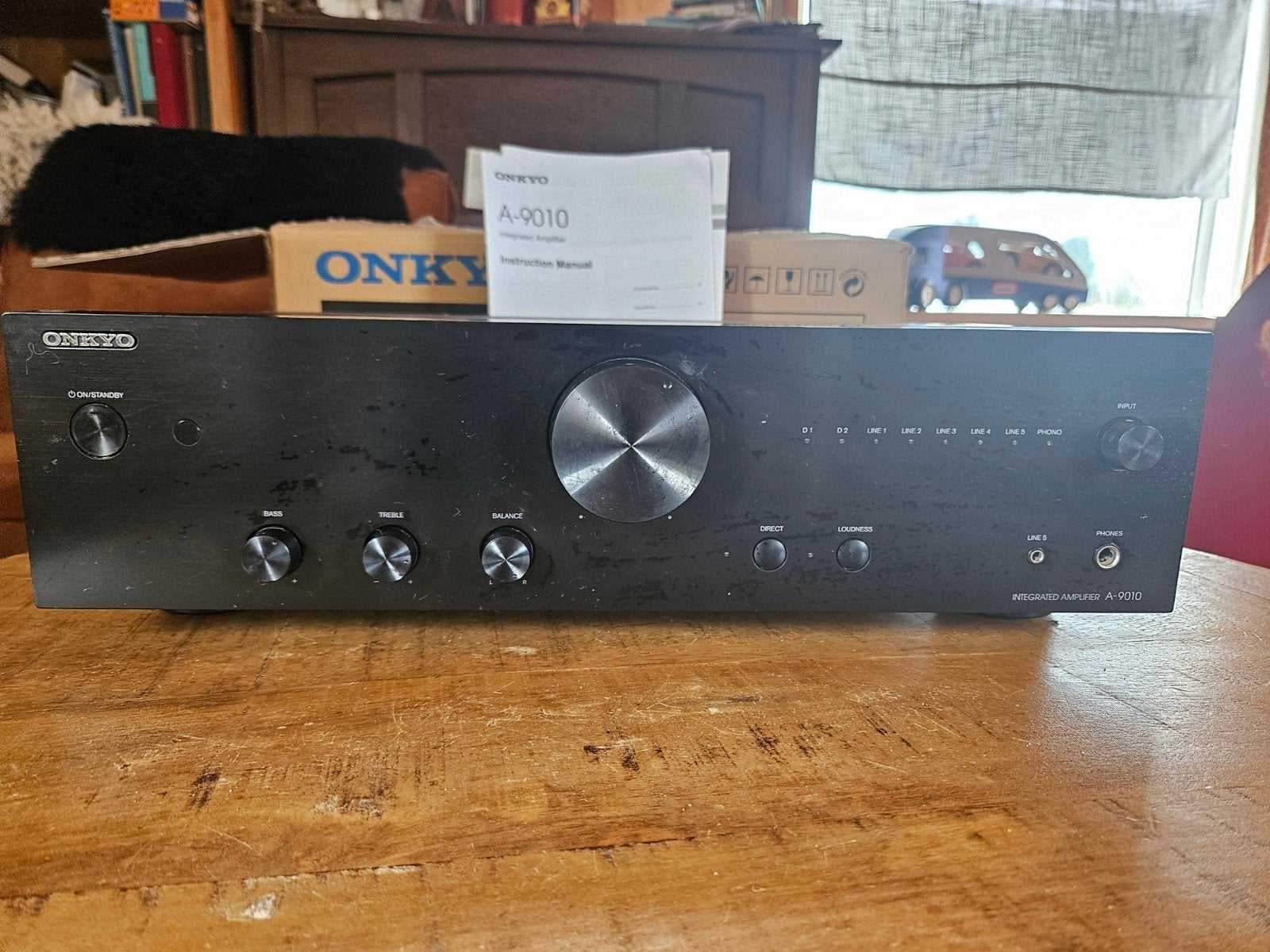 Onkyo A-9010 Stereo Versterker met Phono-ingang, Gebruikt, Ophalen of Verzenden, 60 tot 120 watt, Stereo
