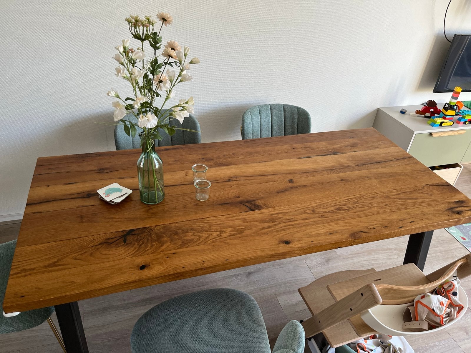 Robuuste eettafel 180x80x74, custom made, Dutchbone stijl, Ophalen, 50 tot 100 cm, Zo goed als nieuw, 150 tot 200 cm