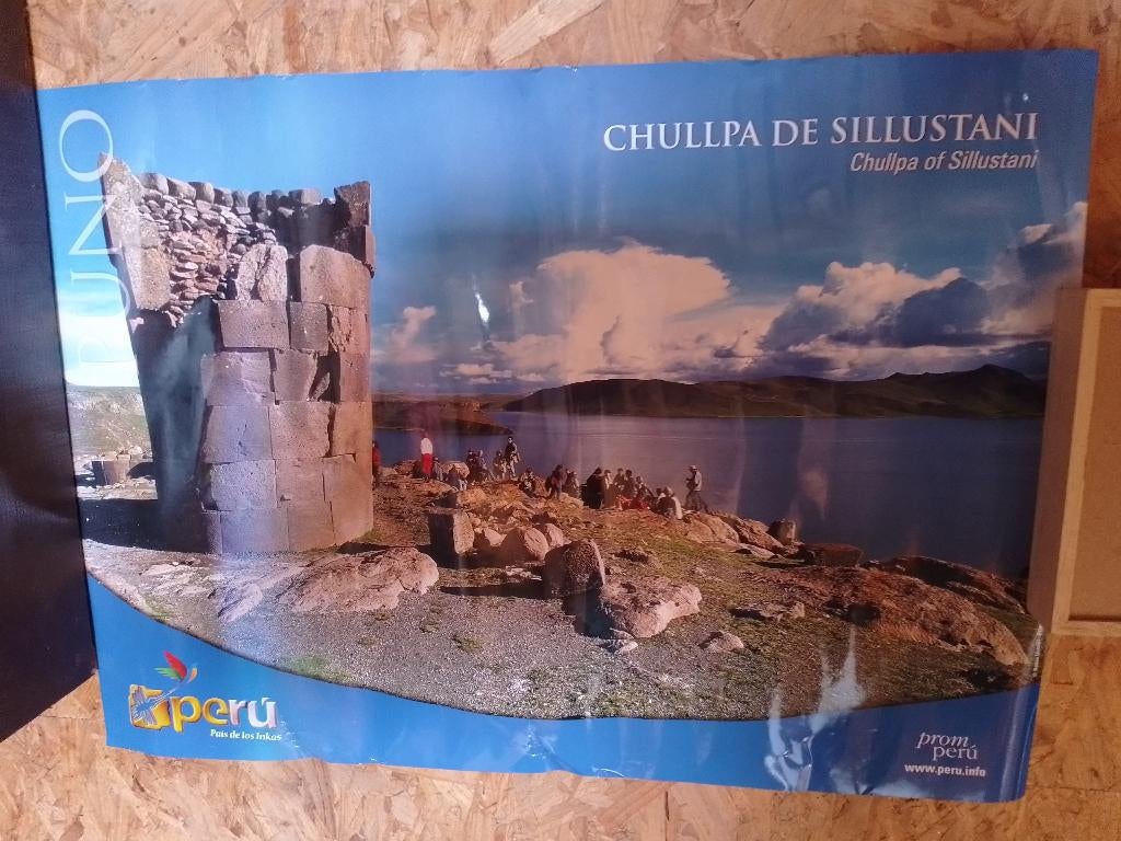 Poster van de Chullpa de Sillustani (Peru), Rechthoekig Liggend, Nieuw, Ophalen of Verzenden, A1 t/m A3