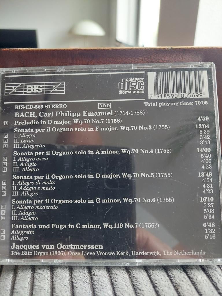 C.P.E. Bach Orgelwerken - Jacques van Oortmerssen CD, Cd's en Dvd's, Cd's | Klassiek, Gebruikt, Orkest of Ballet, Classicisme