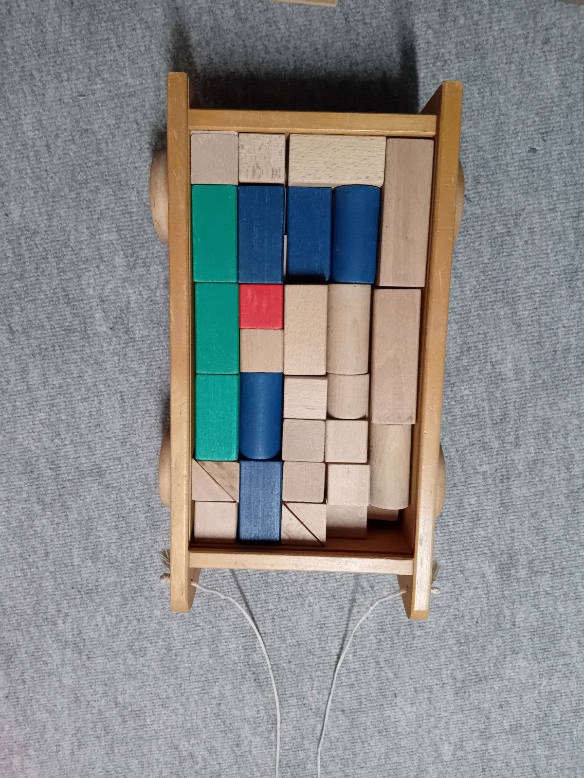 Houten blokkenkar met diverse bouwblokken, Ophalen, Gebruikt, Knutselen