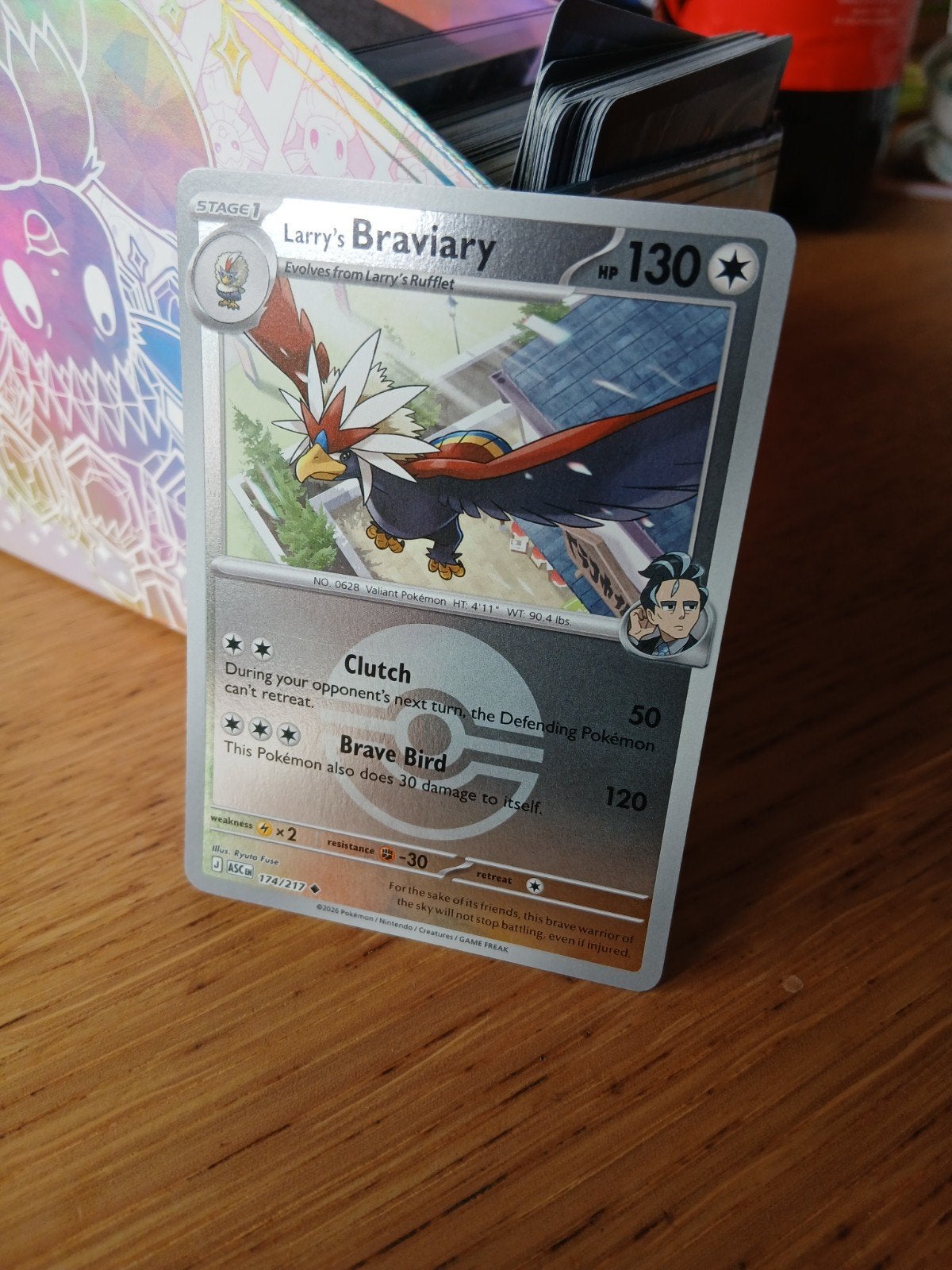 Larry's Braviary Pokémon Kaart 174/217, Ophalen of Verzenden, Zo goed als nieuw, Losse kaart
