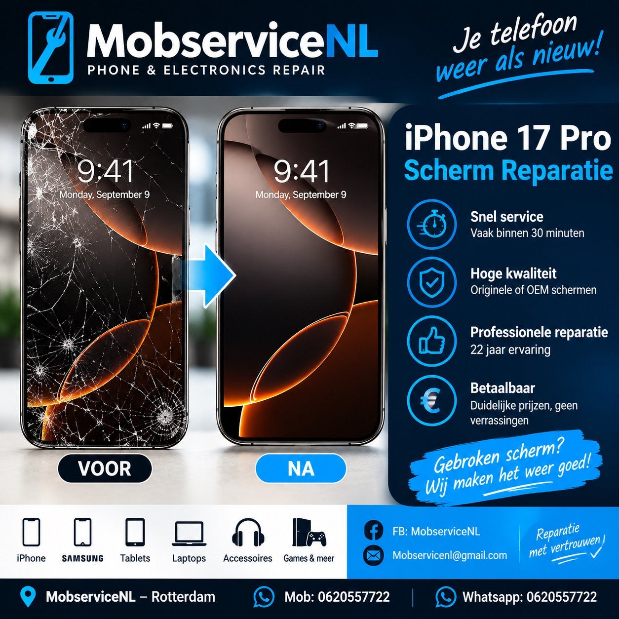 Telefoon kapot? Maken we voor u snel en goedkoop!!!, Telecommunicatie, Ophalen of Verzenden, Nieuw, 128 GB