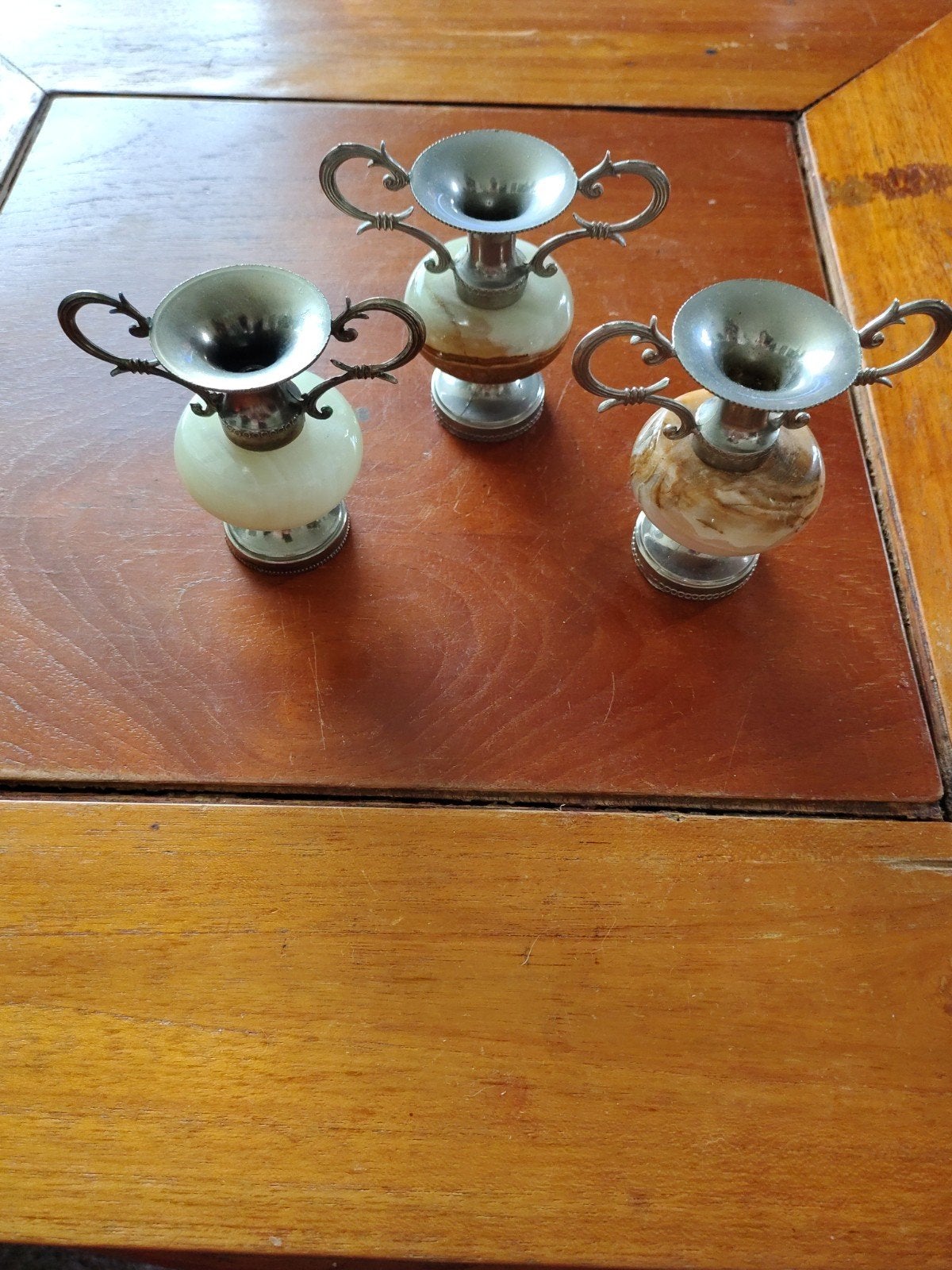 Set van 3 Vintage Onyx Miniatuur Amfora Vaasjes - MOD. DEP., Ophalen of Verzenden