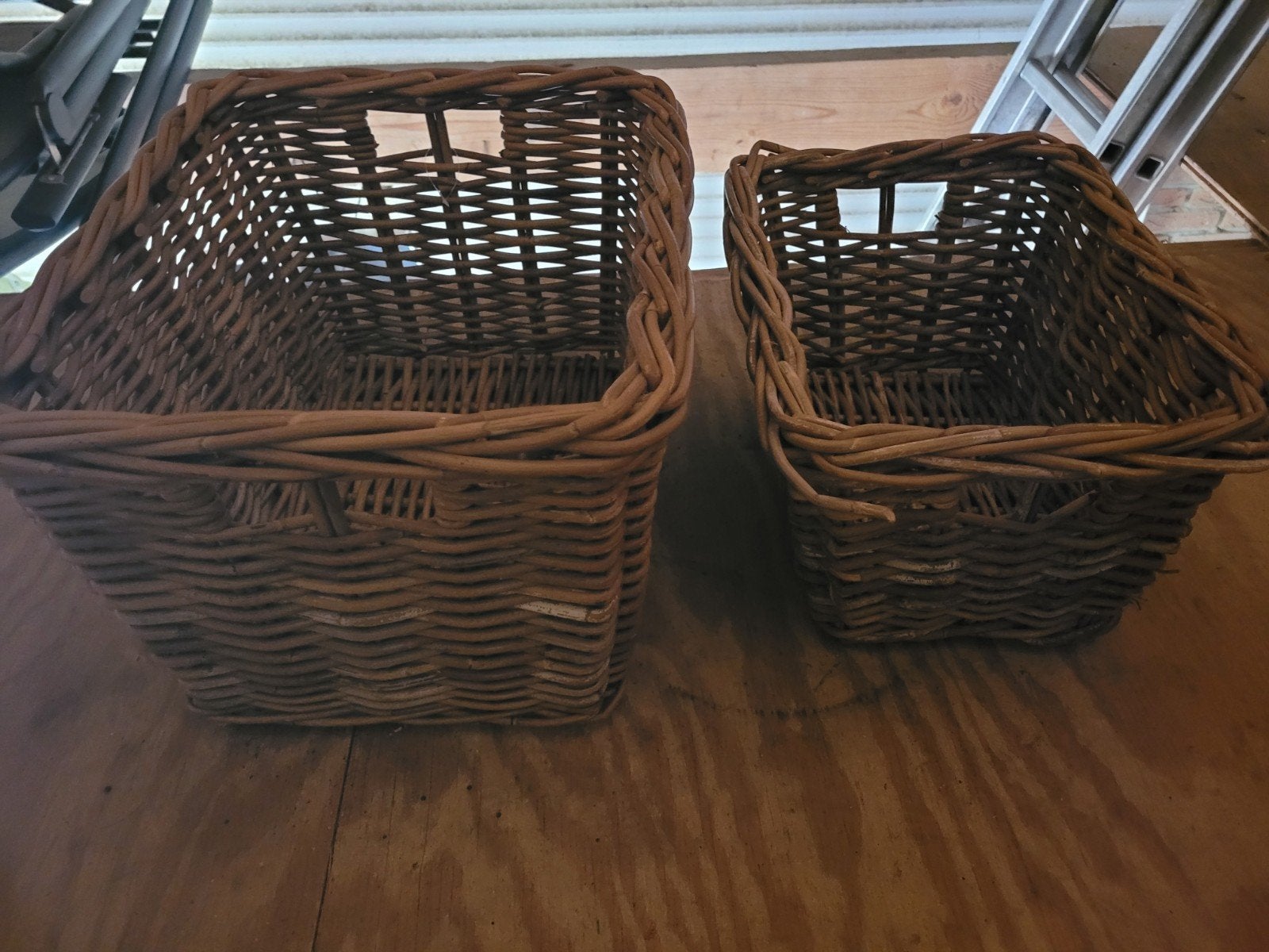 Set van 2 rieten manden - opbergmanden, Ophalen of Verzenden, 50 tot 100 cm, Minder dan 50 cm