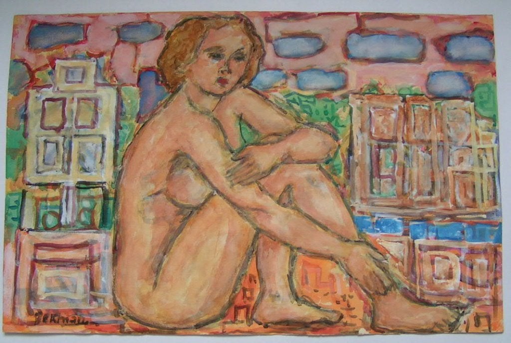 H.Bekman De Nieuwe Haagse School een naakt pose(sepia krijt), Antiek en Kunst, Ophalen of Verzenden, Tekening, Krijttekening, Met kunstenaarsmerk