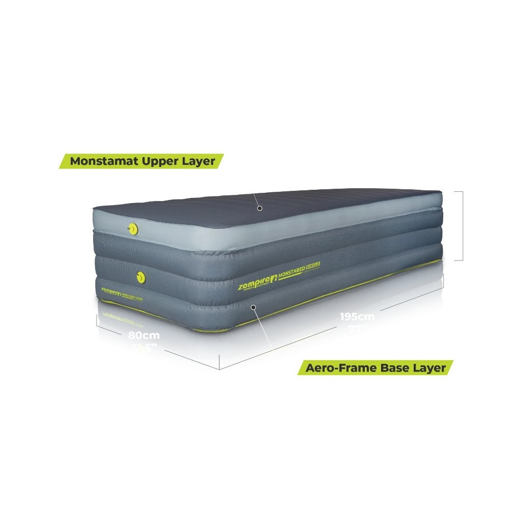 ZEMPIRE Monstabed Single 195x80x42 cm luchtmatras + slaapmat, Info@outdoorensport.nl, Zempire, Nieuw, Ophalen of Verzenden