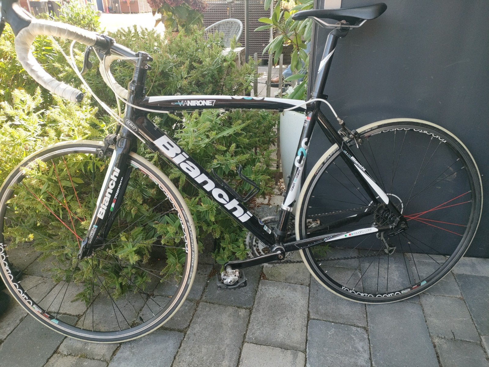 Bianchi racefiets met opvallende rode spaken.LAATSTE KANS!, Fietsen en Brommers, Ophalen, Aluminium, Meer dan 20 versnellingen
