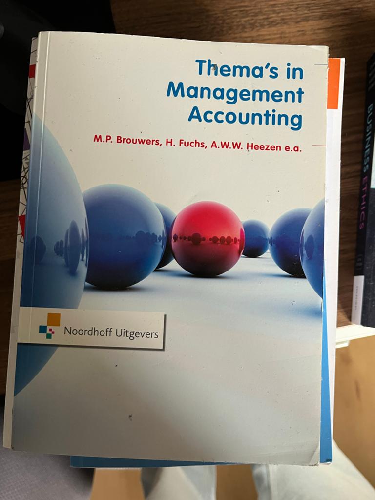 Thema's in Management Accounting - Studieboek, Boeken, Ophalen of Verzenden, Gamma, Gelezen, HBO