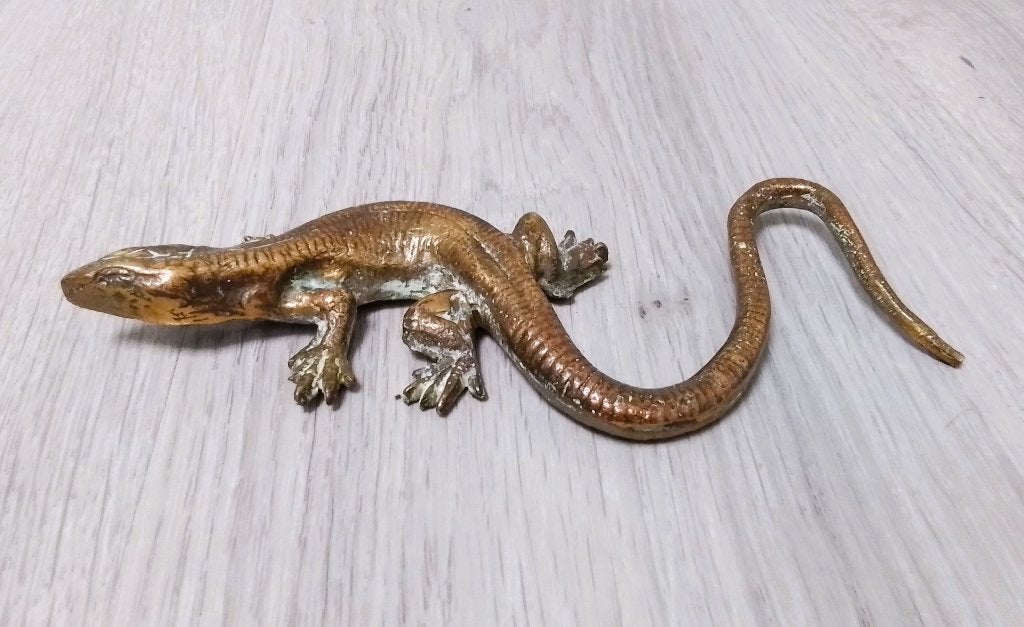 vintage messing salamander, Verzenden