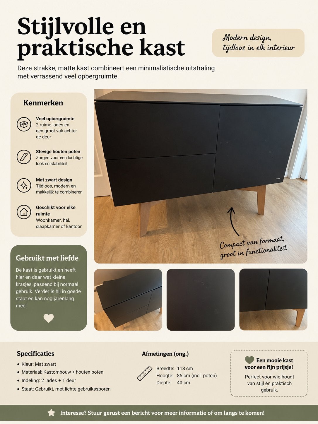 Leuke commode van kidsmill, Ophalen, Gebruikt