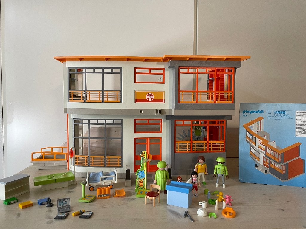 Playmobil ziekenhuis met uitbreidingsset, Ophalen, Gebruikt, Gebouw, Complete set