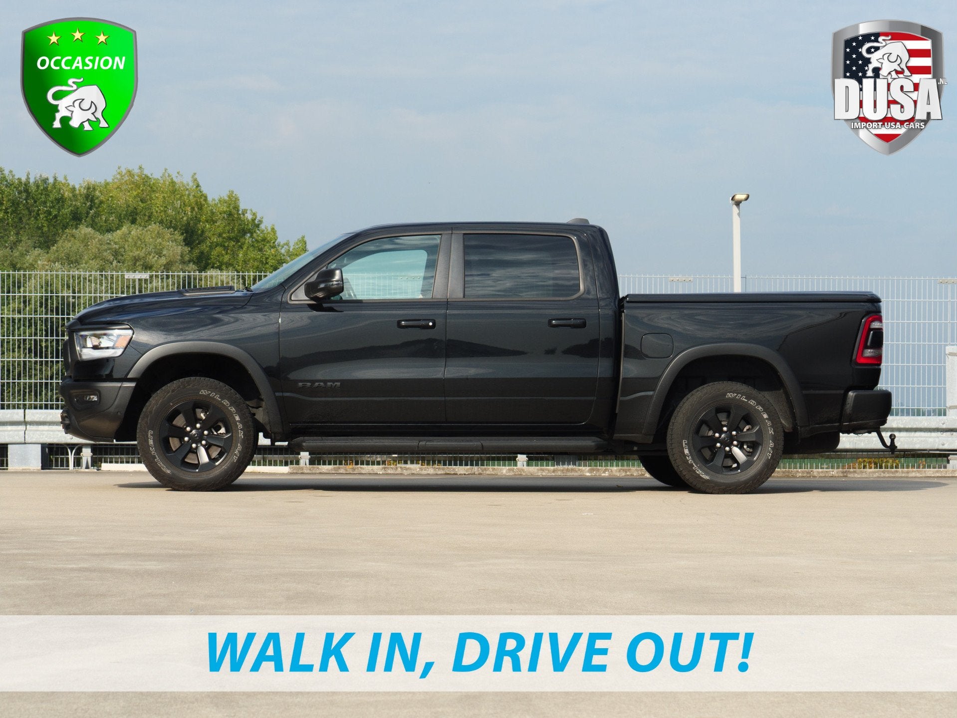RAM 1500 Rebel | 3.6L V6 | Crew Cab | Full | HUD | Leder | D, Auto's, Dealer onderhouden, Gebruikt, Zwart, Bedrijf
