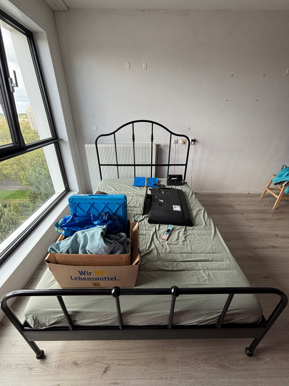SAGSTUA IKEA Bed inclusief lattenboden 200x140 cm, Ophalen, Wit, Tweepersoons, 140 cm