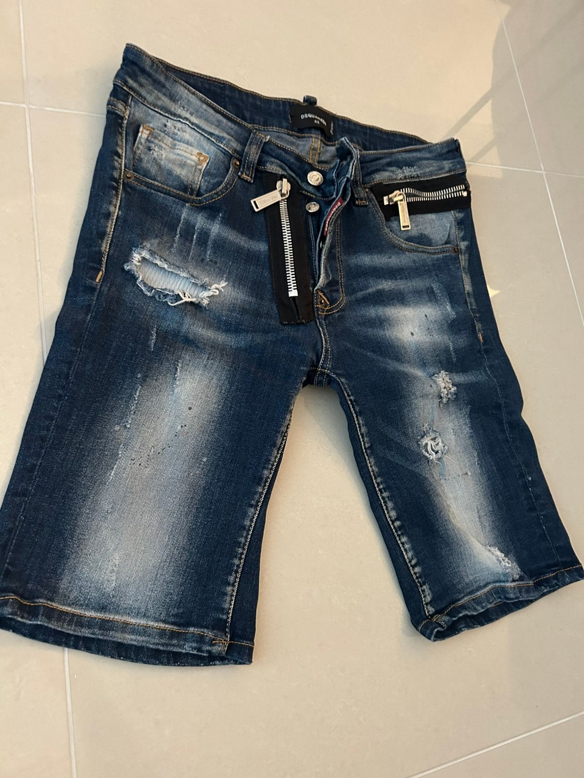 Dsquared Broek merk kort, Ophalen, Zo goed als nieuw, Blauw, W32 (confectie 46) of kleiner