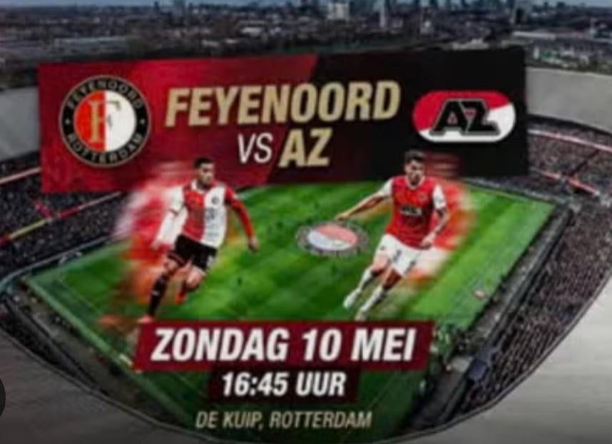 FEYENOORD-AZ  4 kaarten, Tickets en Kaartjes, Losse kaart, Drie personen of meer, Mei, Europa of Champions League