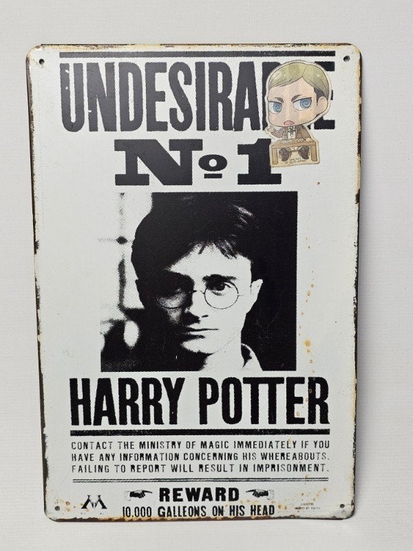 # Harry Potter - Undesirable No. 1 Metalen Bord, Verzamelen, Harry Potter, Ophalen of Verzenden, Gebruikt, Boek of Poster