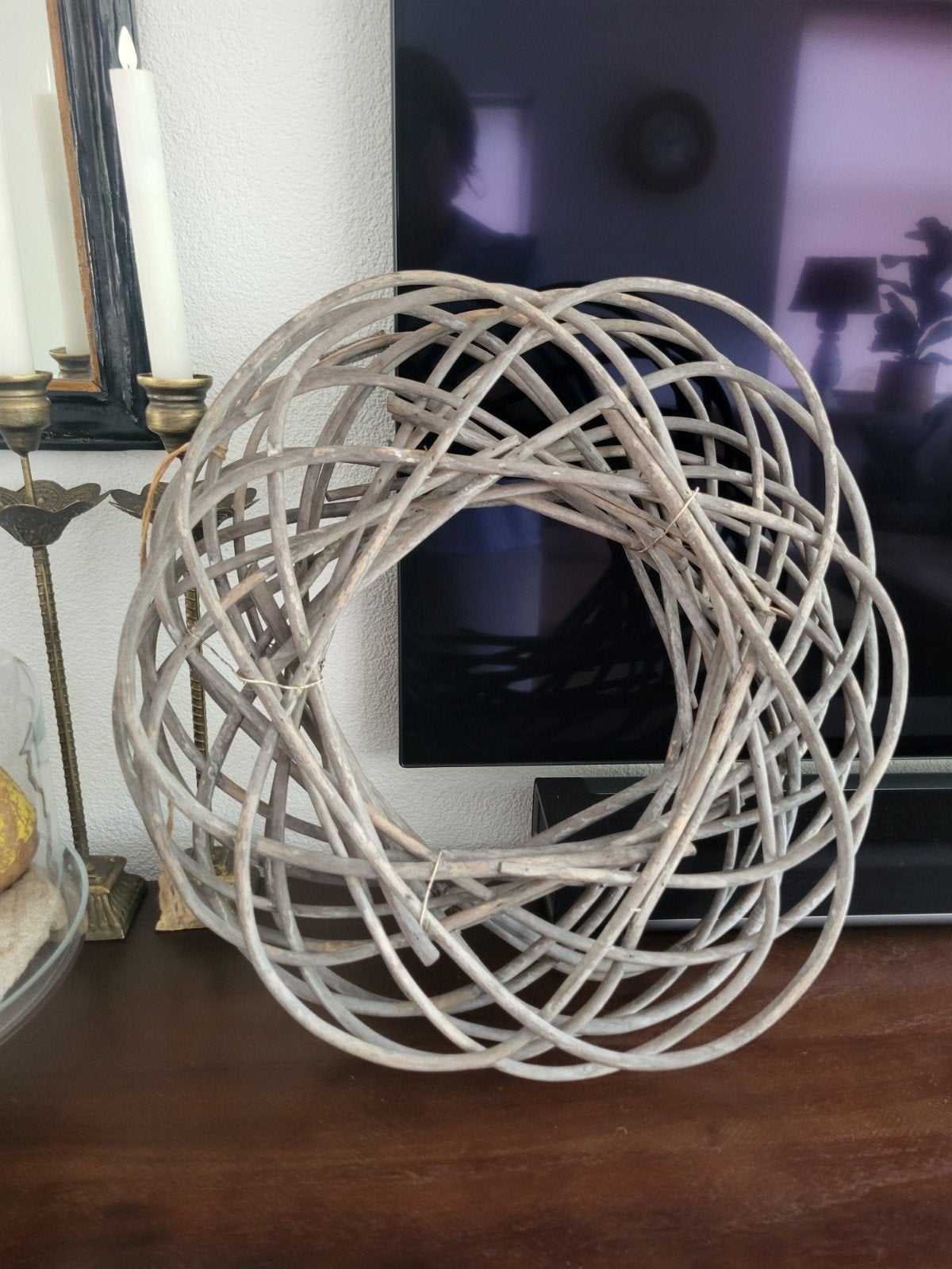 Decoratieve rotan krans - Sfeervolle woondecoratie, Ophalen of Verzenden