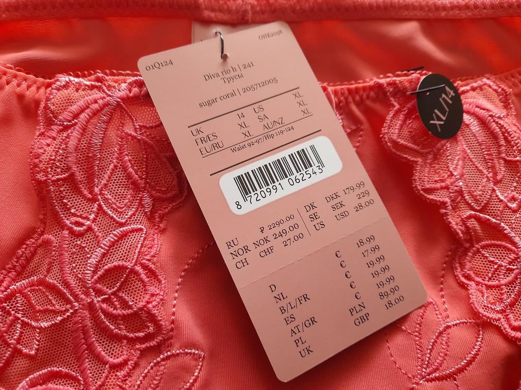 Nieuwe Hunkemöller Diva slips met kant, maat XL, Kleding | Dames, Ondergoed en Lingerie, Hunkemoller, Verzenden, Roze, Slip