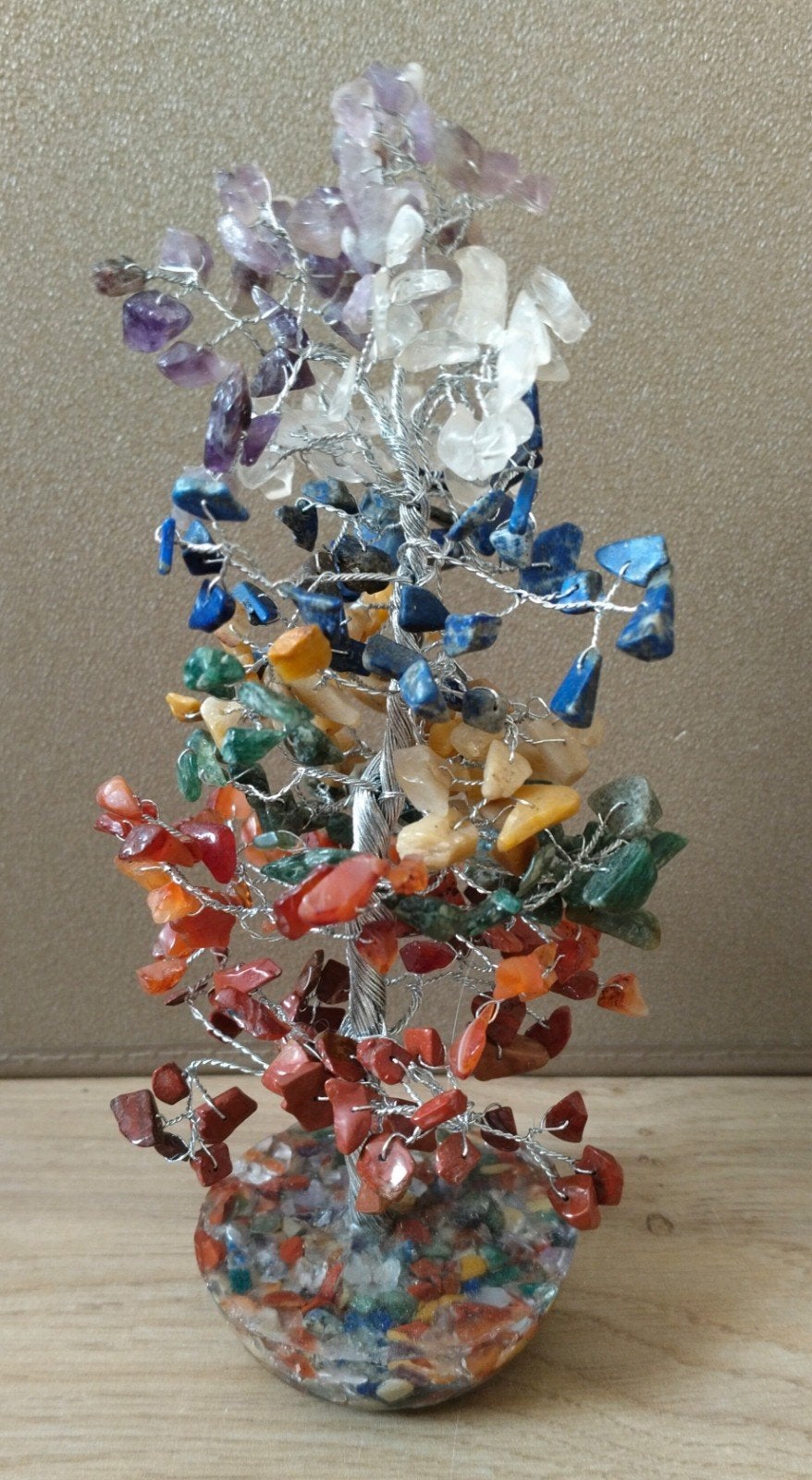 Chakra edelsteen boompje - Handgemaakt Kristal Decoratie, Meerkleurig, Verzenden, Overige stijlen, Nieuw