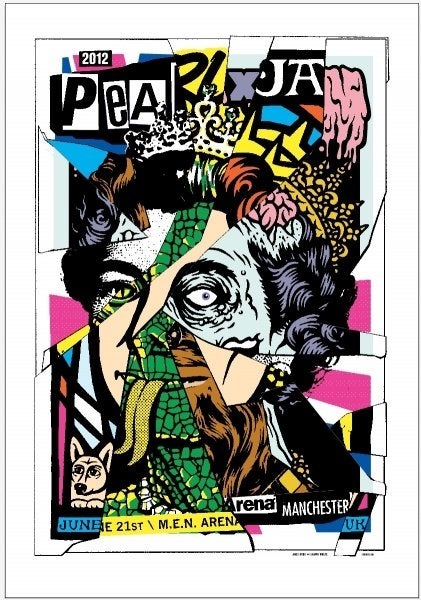 Pearl Jam Manchester 21-6-2012 originele concert poster, Verzamelen, Ophalen of Verzenden, Nieuw, Poster, Artwork of Schilderij