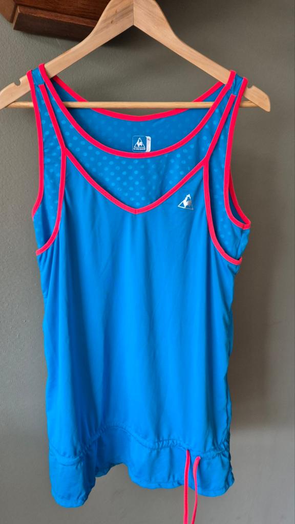 Le coq sporttif zgan hemd blauw roze mt XL, Blauw, Ophalen of Verzenden, Zo goed als nieuw, Le Coq Sportif