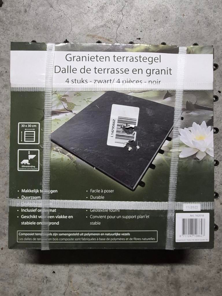 Nieuwe Terrastegels graniet 30x30 cm (4 stuks), Tuin en Terras, Ophalen, Nieuw, Natuursteen, Terrastegels