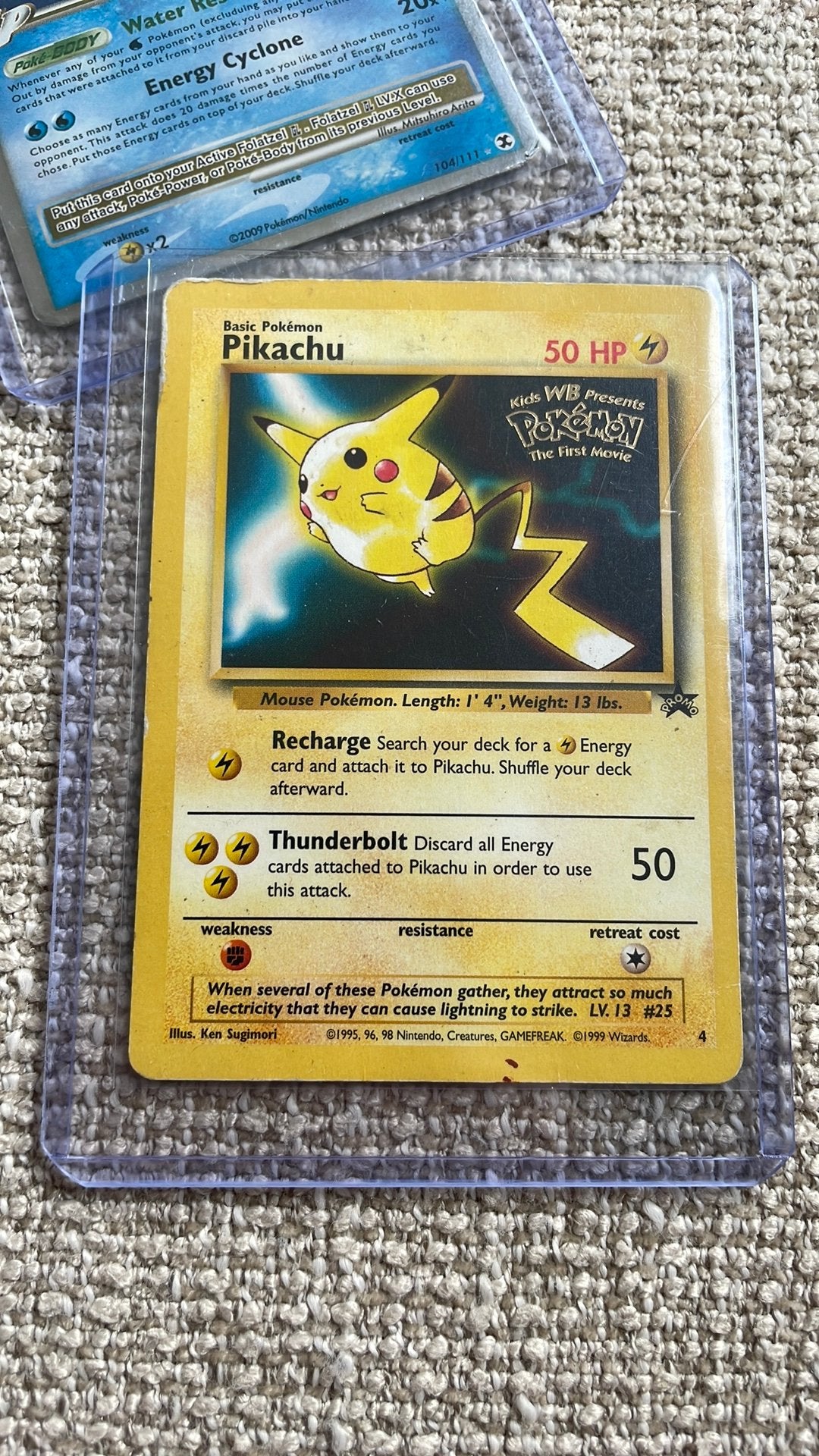 Pikachu Pokémon kaart - Kids WB Presents The First Movie, Ophalen of Verzenden, Gebruikt, Losse kaart