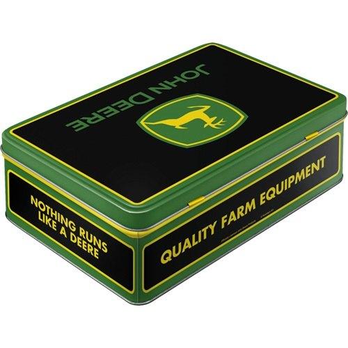John Deere Quality tractor voorraadblik reclame trommel blik, Info@deconoord.nl, Deco Noord, Nieuw, Ophalen of Verzenden