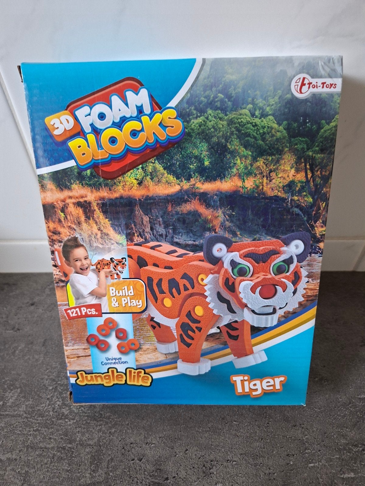 3D Foam Blocks Jungle Life Tijger Bouwset (121 stuks), Kinderen en Baby's, Speelgoed | Bouwstenen, Ophalen, Nieuw, Overige merken