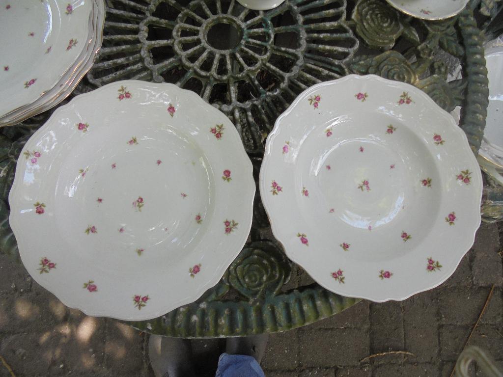 6 x Diep bord Mitterteich Bavaria met roze roosjes (B keuze), Antiek en Kunst, Ophalen of Verzenden