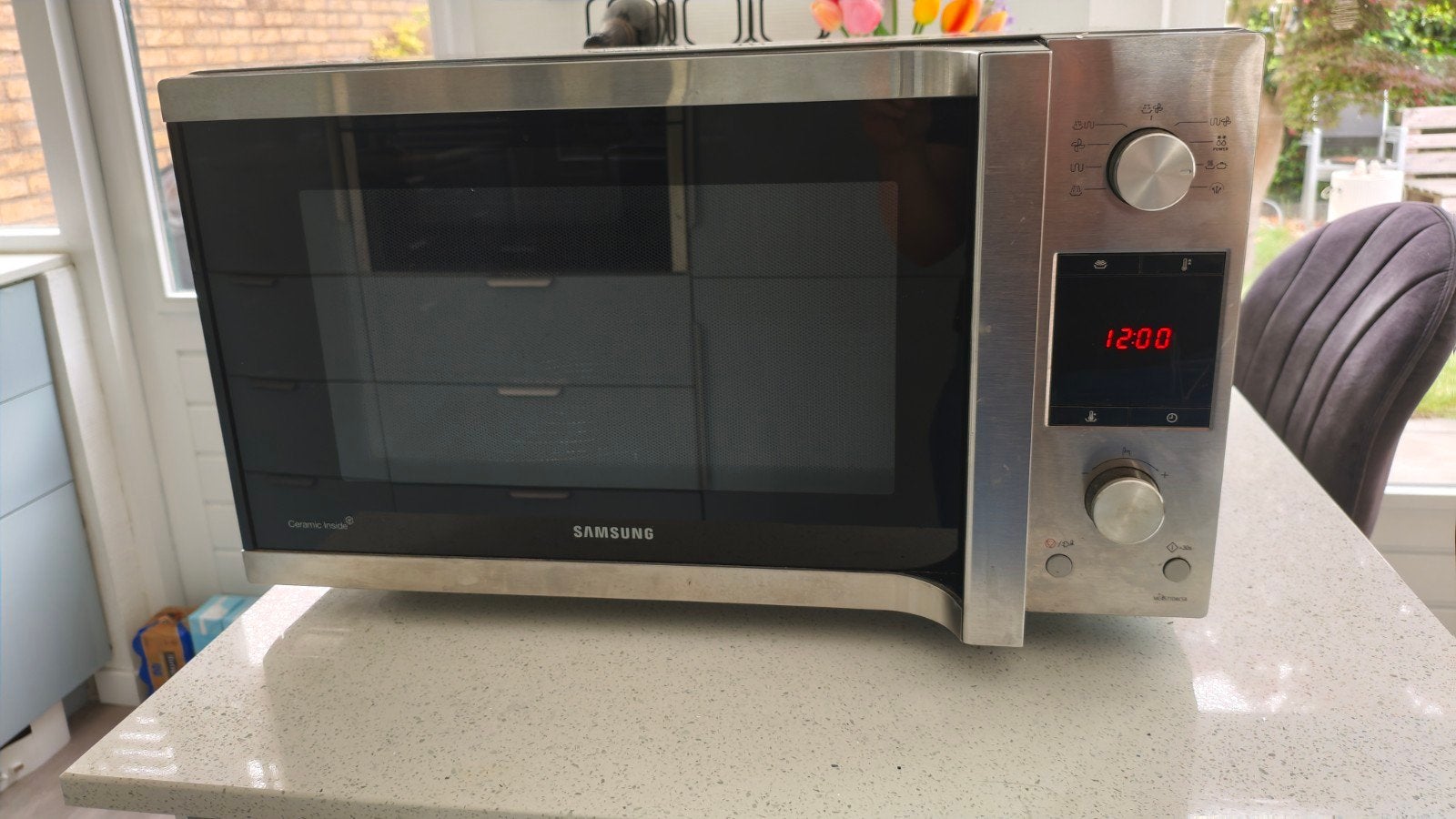 Samsung MC457TDRCSR Combi Magnetron - Zilver, Witgoed en Apparatuur, Magnetrons, Ophalen, Combimagnetron, Gebruikt, Hete lucht
