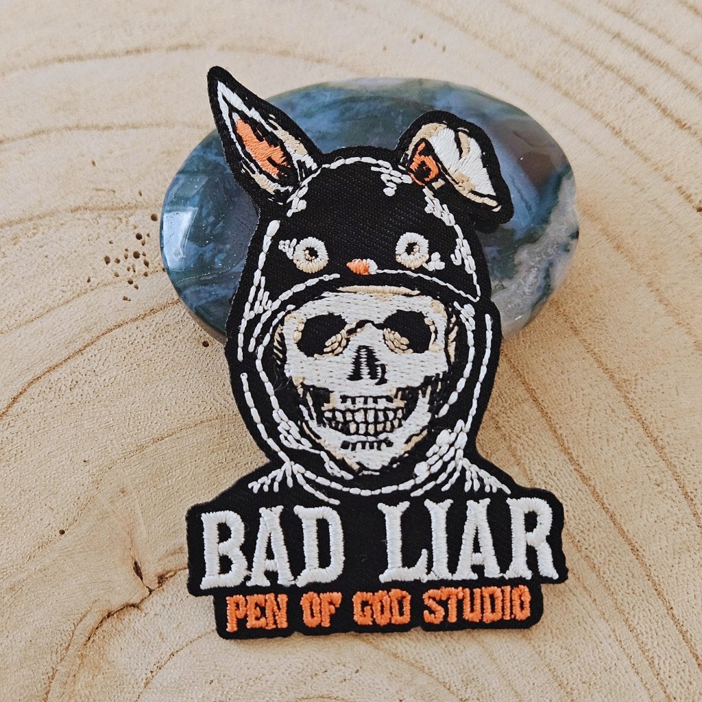 Strijk embleem applicatie Patch Schedel bad liar, D, Nieuw, Ophalen of Verzenden, D