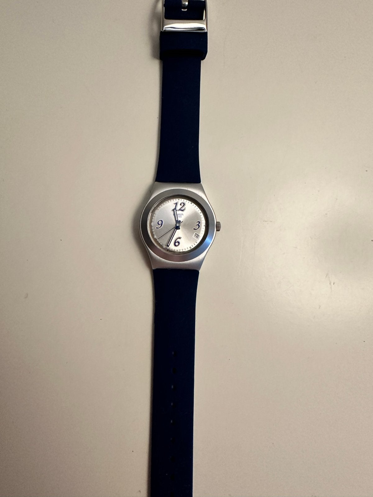 Vintage Swatch Irony - Goede staat, nieuwe batterij en band, Sieraden, Tassen en Uiterlijk, Gebruikt, Staal, Polshorloge, Swatch