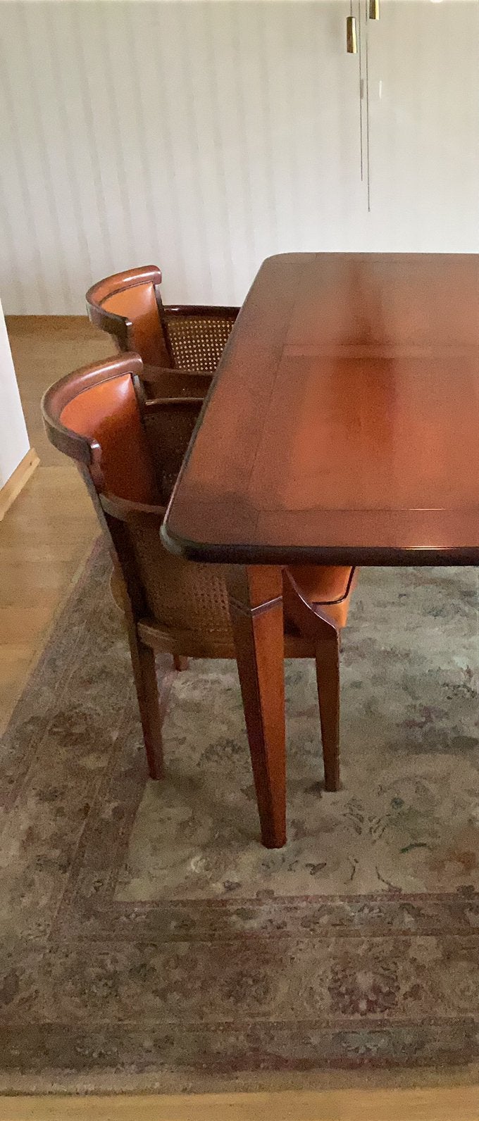 Eettafel van massief kersenhout LxB 180cmx95cm, Ophalen, Zo goed als nieuw, 4 tot 6 stoelen