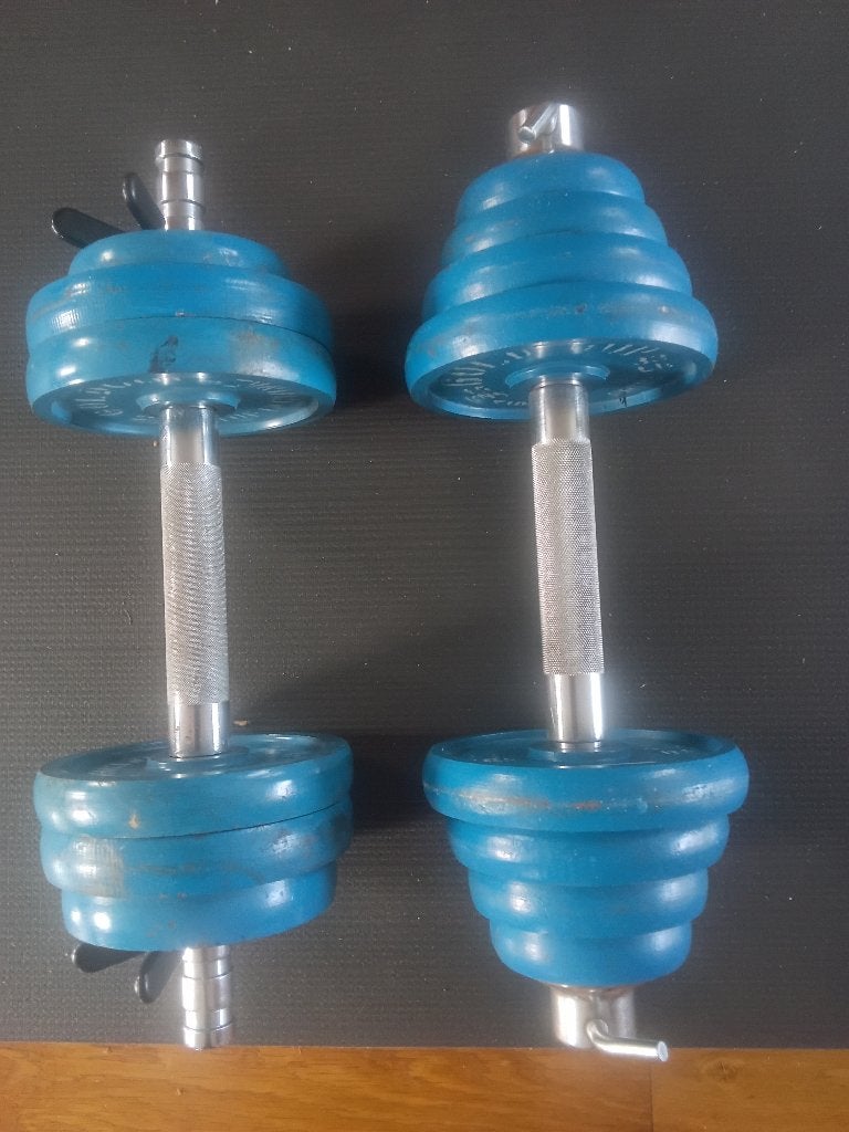 2 metalen dumbell, Ophalen, Zo goed als nieuw, Benen, Dumbbell