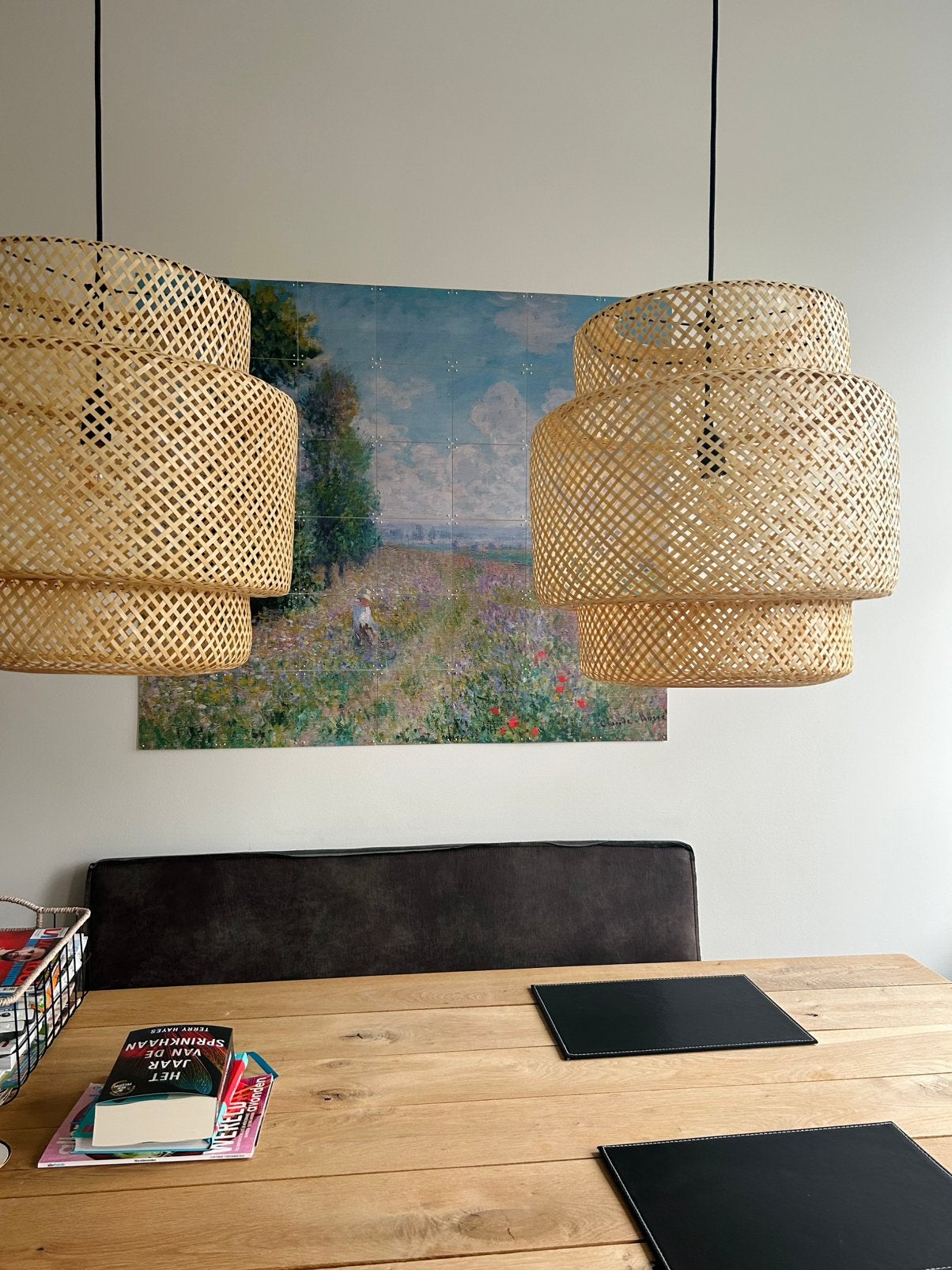 Twee hanglampen Sinnerlig IKEA zgan, Ophalen, Zo goed als nieuw, Rond