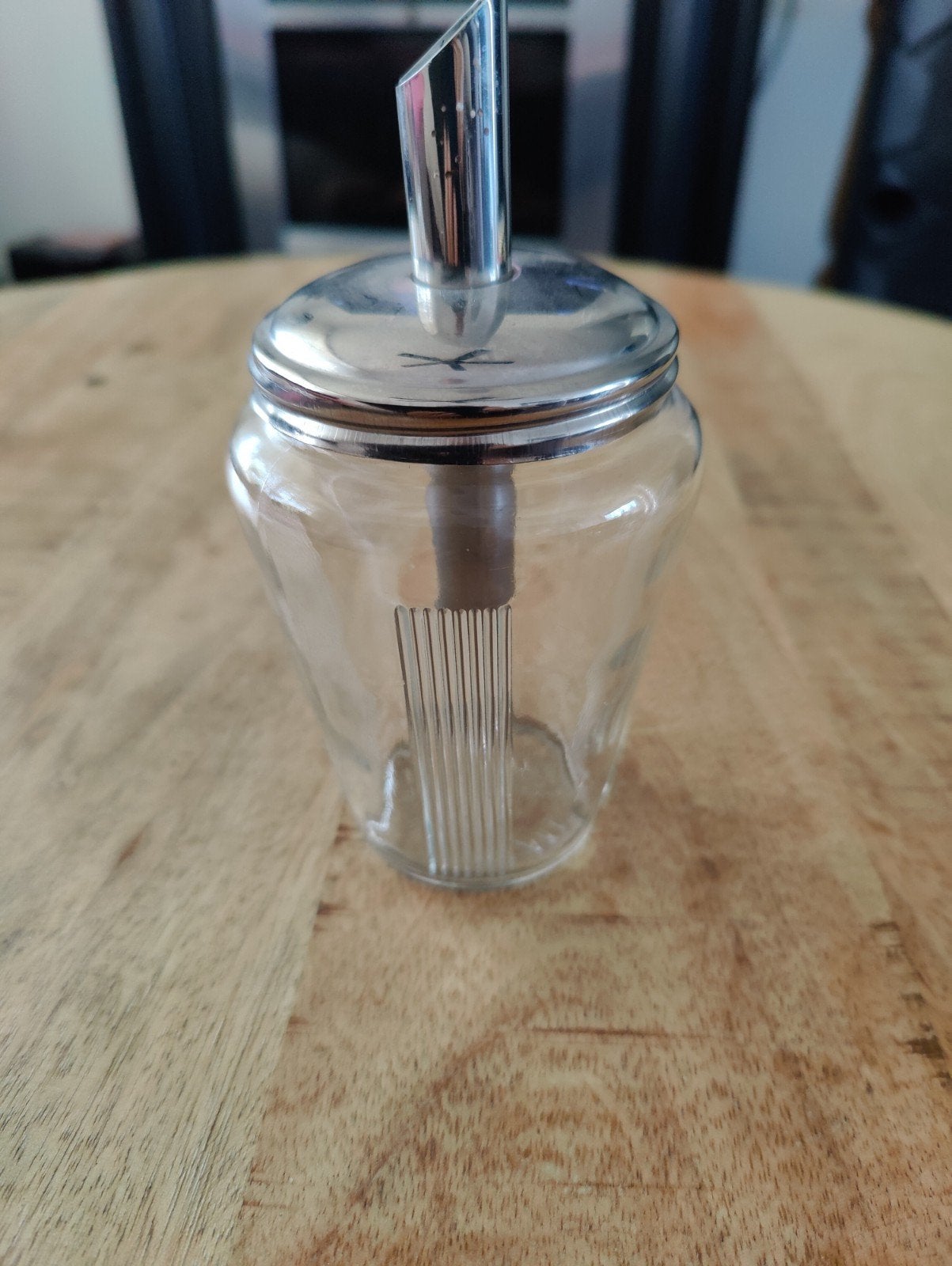 Brocante Suikerstrooier Glas met Metalen Dop - Corn Drost, Antiek en Kunst, Ophalen of Verzenden