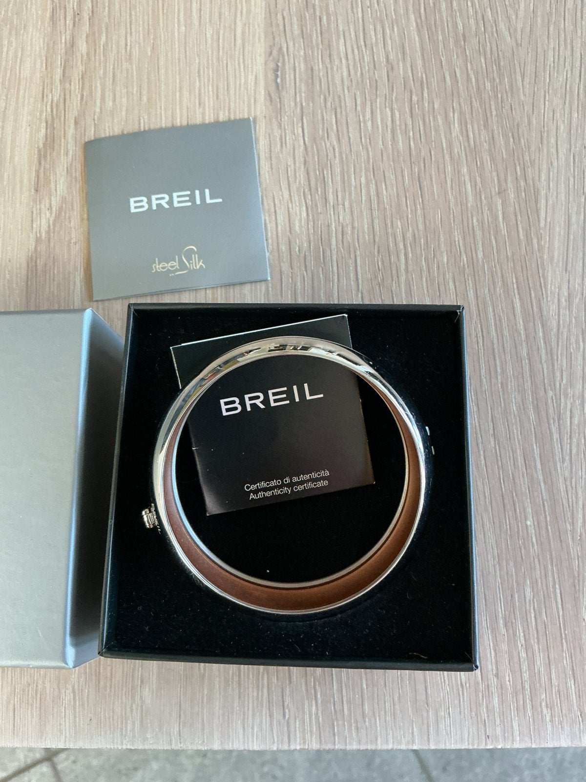 Armband, BREIL, edelstaal met een rosé goudkleurige bamd, Ophalen of Verzenden, Zo goed als nieuw, Goud, Overige materialen
