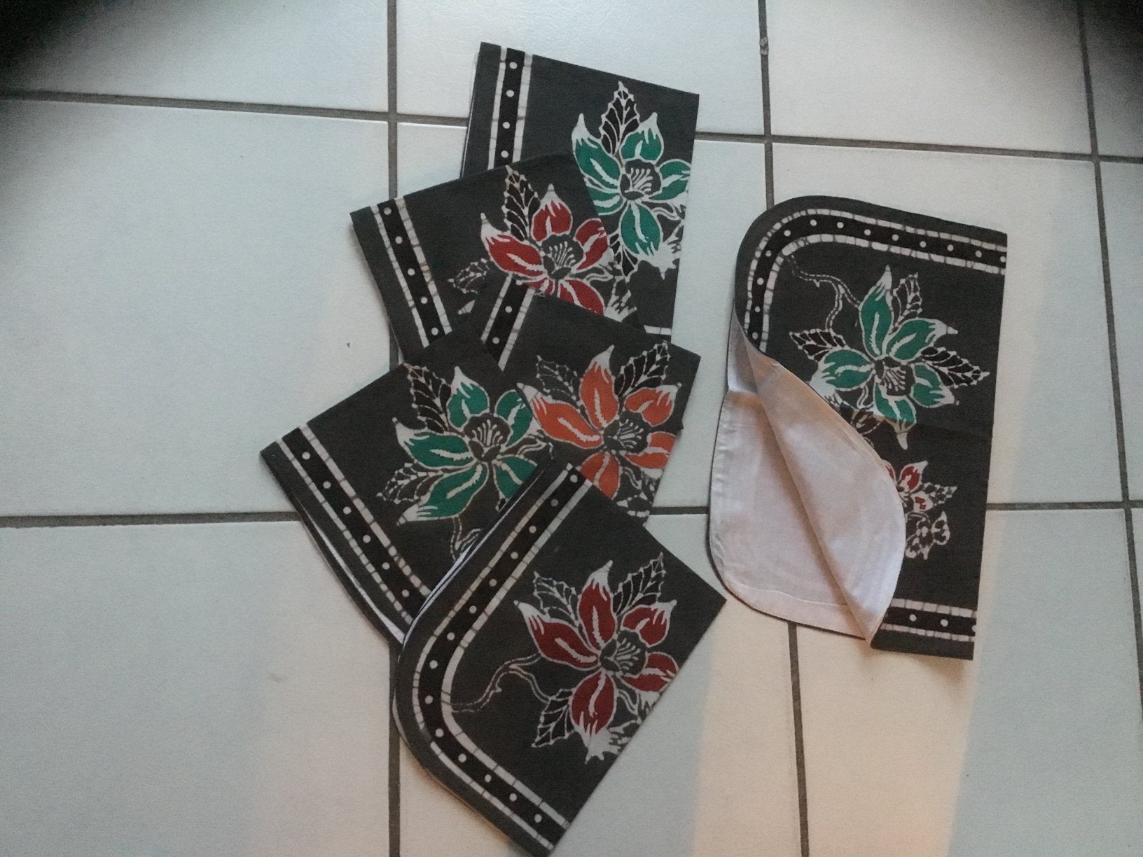 6 rechthoekige batik placemats met voering, Ophalen of Verzenden, Nieuw, Rechthoek, Katoen