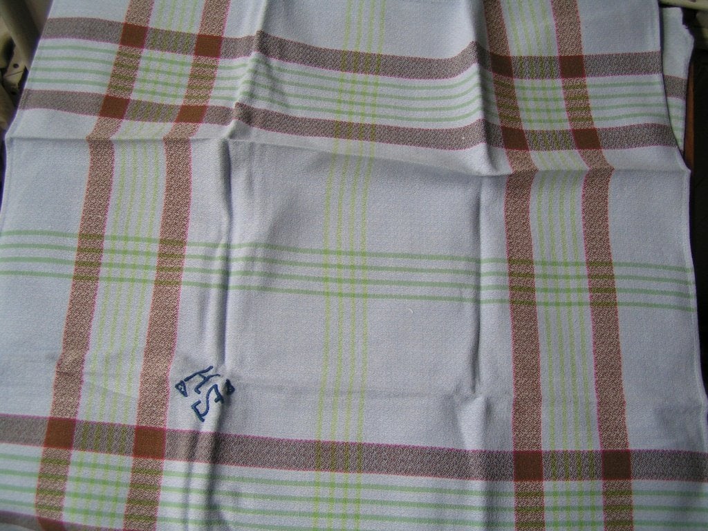 12 antieke servetten met monogram HS nr AA 626, Verzenden