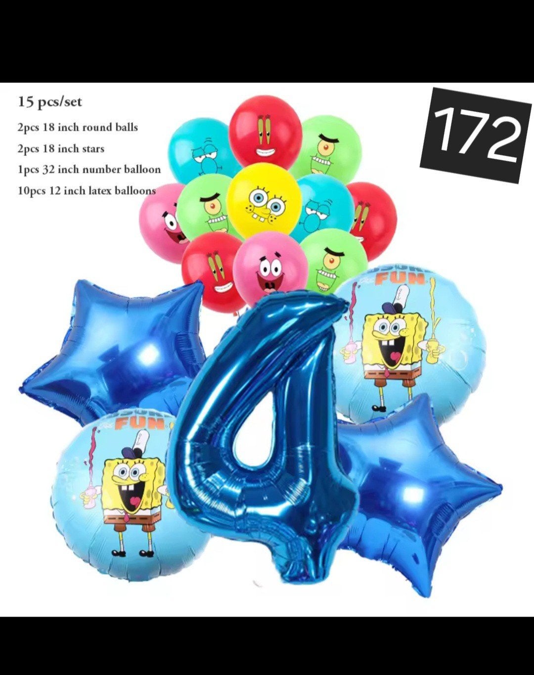 SpongeBob Feest Ballonnen Set - Nieuw, Ophalen of Verzenden, Nieuw, Versiering, Verjaardag