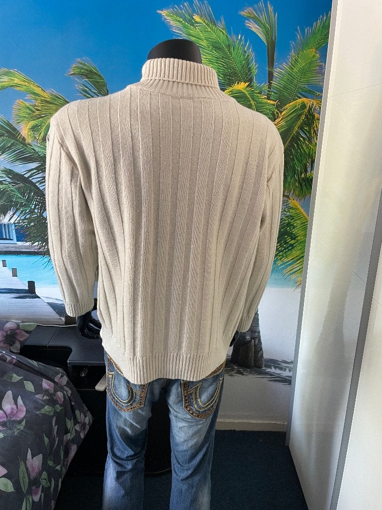 **PAUL & SHARK** ZGAN Mooie CREME Heren Structuur COLTRUI., Maat 52/54 (L), Verzenden, Beige, Zo goed als nieuw