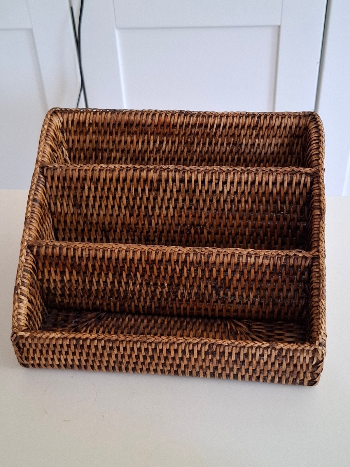 Birma rieten opberger 24x18x14 cm organizer, Overige typen, Ophalen of Verzenden, Zo goed als nieuw, Overige materialen