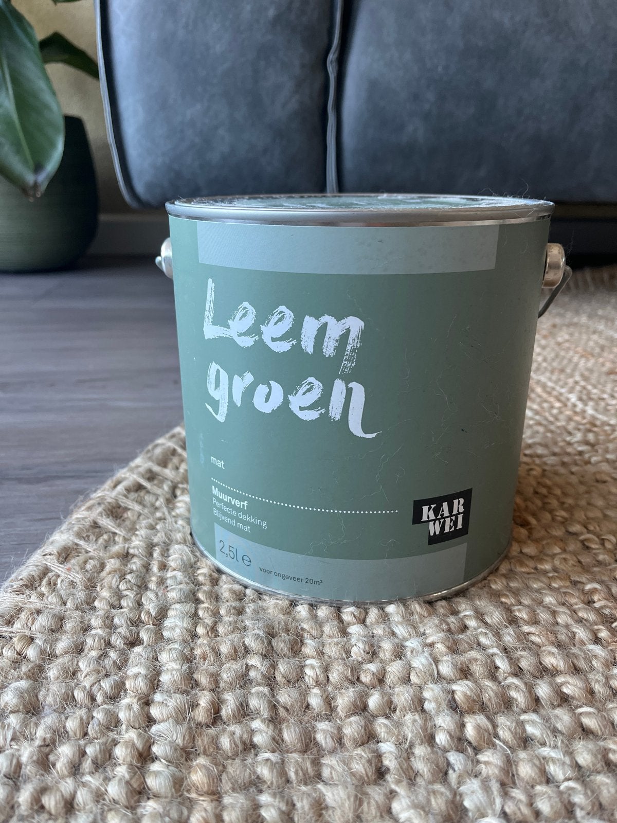 Karwei Muurverf Leemgroen Mat 2,5L nieuw, Doe-het-zelf en Verbouw, Ophalen, Nieuw, Verf, Minder dan 5 liter