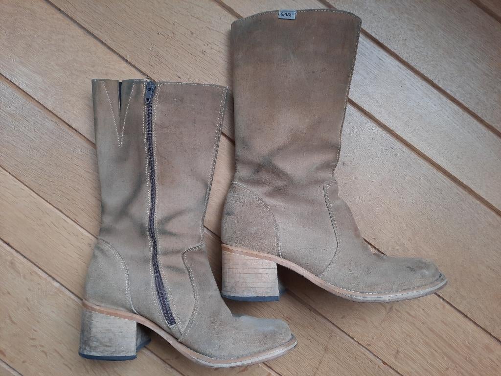 SPNX laarzen camel bruin suede maat 41, Hoge laarzen, Bruin, Ophalen of Verzenden, Zo goed als nieuw