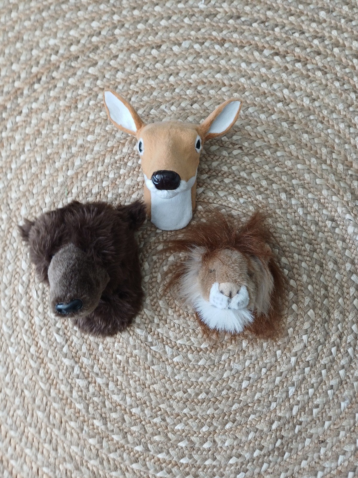 3 dierenkoppen, Ophalen, Zo goed als nieuw, Ophangbaar, Wanddecoratie