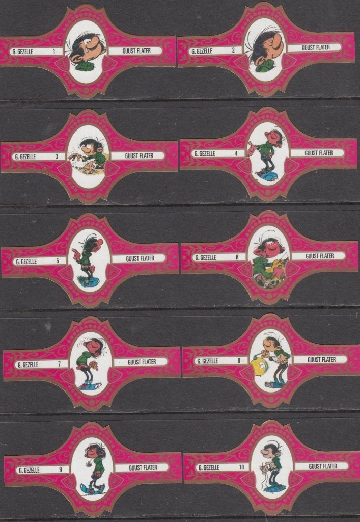 Sigarenbandjes van Guust, G. Gezelle 1-10 rood-goud, Ophalen of Verzenden, Nieuw, Sigarenbandjes