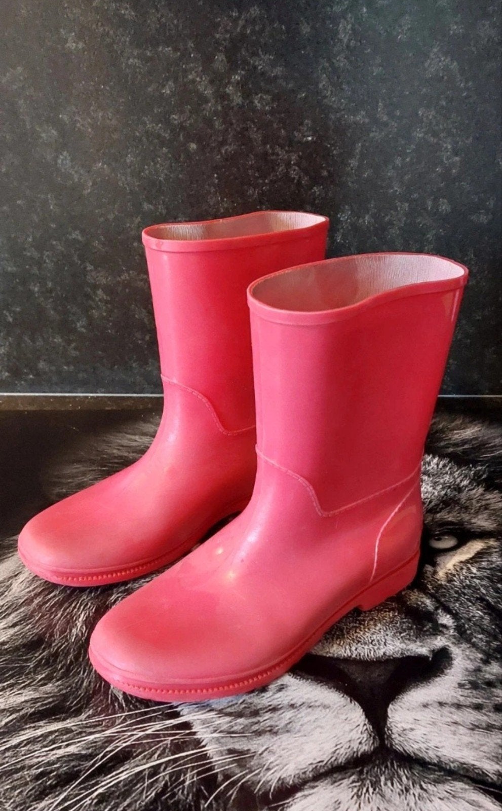 Rode regenlaarzen maat 35, Kleding | Dames, Schoenen, Ophalen of Verzenden, Gedragen, Rood, Regenlaarzen